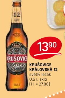 Pivo světlý ležák Královský 12° Krušovice