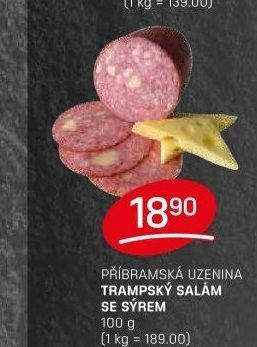 Salám trampský se sýrem Příbramská uzenina