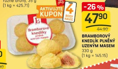 Knedlíky bramborové s uzeným masem Lef