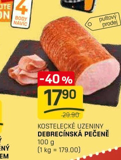 Pečeně debrecínská Kostelecké uzeniny