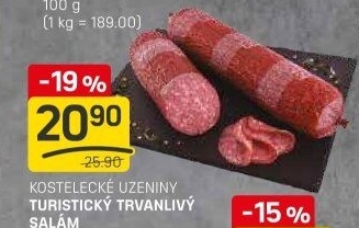 Salám turistický Kostelecké uzeniny