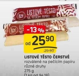 Těsto listové rozválené Lef