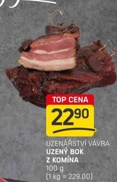 Uzený bok z komína Uzenářství Vávra