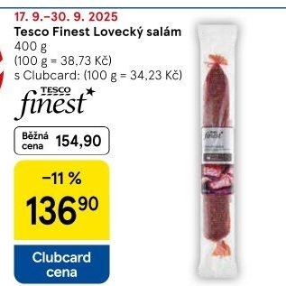 Salám lovecký Tesco Finest