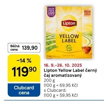 Černý čaj Yellow Label Lipton