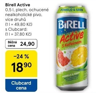Nealkoholické pivo ochucené Active Birell
