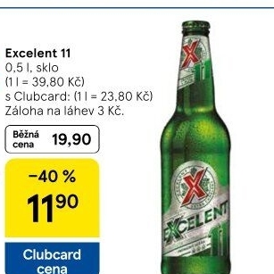 Pivo světlý ležák 11° Excelent