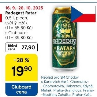 Pivo světlý ležák Ratar Radegast