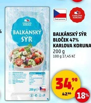 Balkánský sýr Karlova Koruna
