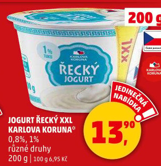 Jogurt bílý řecký Karlova Koruna