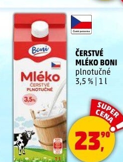Mléko čerstvé Boni - 3,5% plnotučné