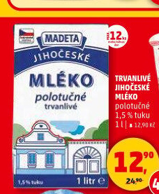 Mléko trvanlivé Jihočeské Madeta - 1,5% polotučné
