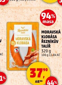 Moravská klobása Řezníkův talíř
