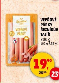 Párky vepřové Řezníkův talíř
