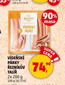 Párky vídeňské Řezníkův talíř