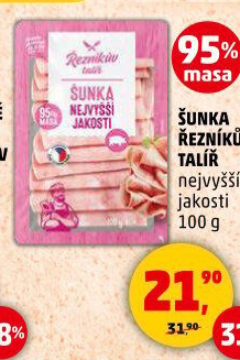 Šunka nejvyšší jakosti Řezníkův talíř