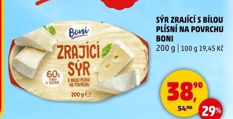 Sýr zrající s bílou plísní na povrchu Boni