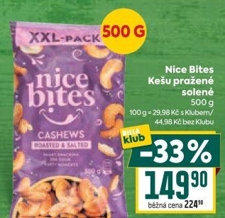 Kešu pražené Nice Bites