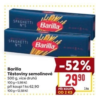 Těstoviny semolinové Barilla