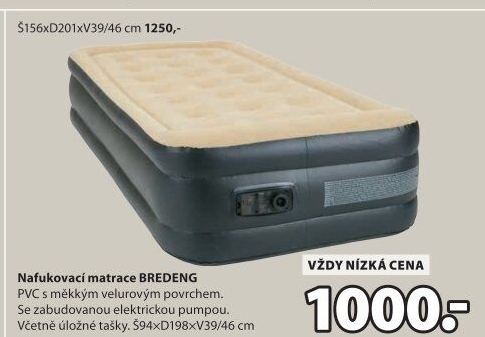 Nafukovací jednolůžková postel