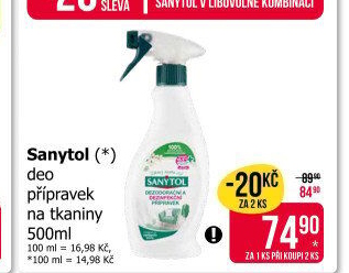 Desinfekční čistič na tkaniny Sanytol