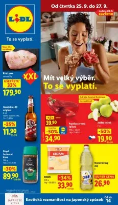 akční leták Lidl 25.9.2025-27.9.2025