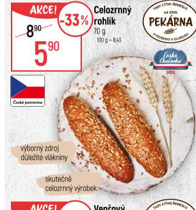 Celozrnný rohlík