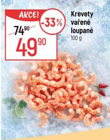 Krevety vařené loupané