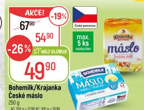 Máslo Opočenské Bohemilk
