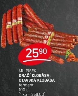 Dračí klobása Maso uzeniny Písek
