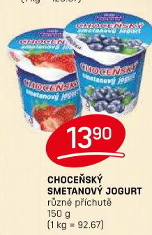 Jogurt smetanový ochucený Choceňský