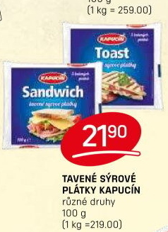 Sýr tavený plátky Kapucín