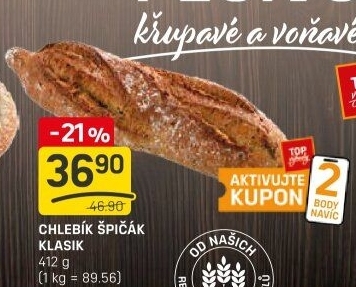 Chlebík Špičák klasik