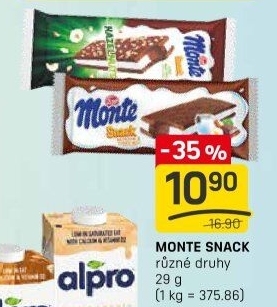 Dezert mléčný Monte Snack Zott