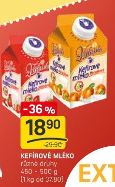 Kefírové mléko ochucené Mlékárna Valašské Meziříčí