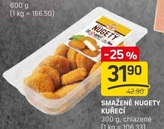 Nugetky kuřecí smažené Vodňanské kuře