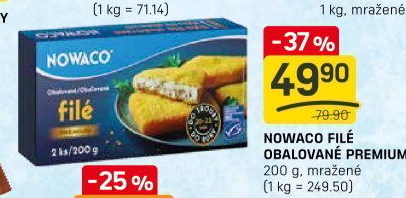 Rybí filé obalované mražené Premium Nowaco