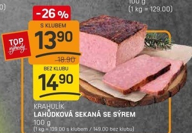 Sekaná lahůdková se sýrem Krahulík