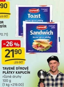 Sýr tavený plátky Kapucín