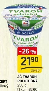 Tvaroh polotučný Jihočeský Madeta