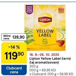 Černý čaj Yellow Label Lipton
