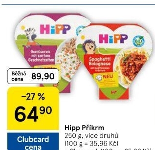 Příkrmy Bio HiPP