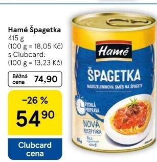 Špagetka Hamé - konzerva