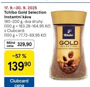 Instantní káva Tchibo Gold Selection