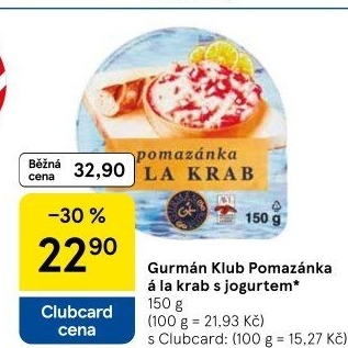 Pomazánka a la krab s jogurtem Gurmán klub