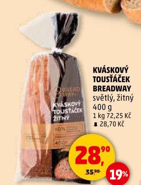 Chléb kváskový Tousťáček žitný Breadway