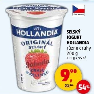 Ochucený jogurt selský Hollandia
