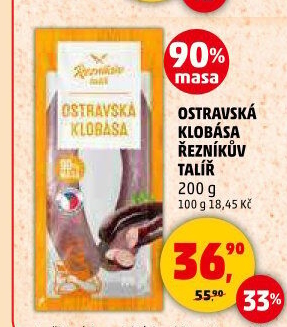Ostravská klobása Řezníkův talíř