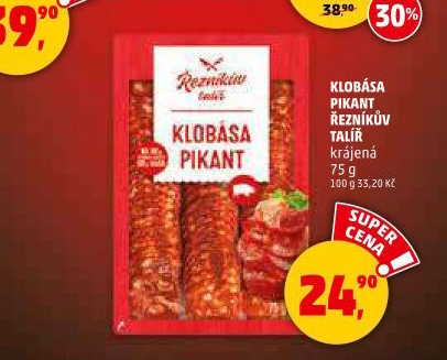 Pikantní klobása Řezníkův talíř