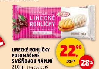 Rohlíčky linecké Klasa Pekárny a cukrárny Klatovy